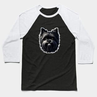 Head affenpinscher dog pet portrait cartoon vector illustration Baseball T-Shirt